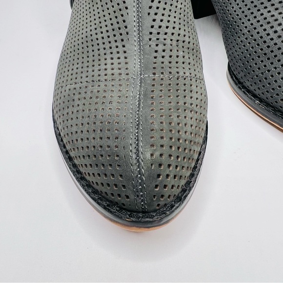 Vince Camuto Casha Gray Perforated Suede Side Zip Buckled Accent Ankle Boot - Picture 6 of 14